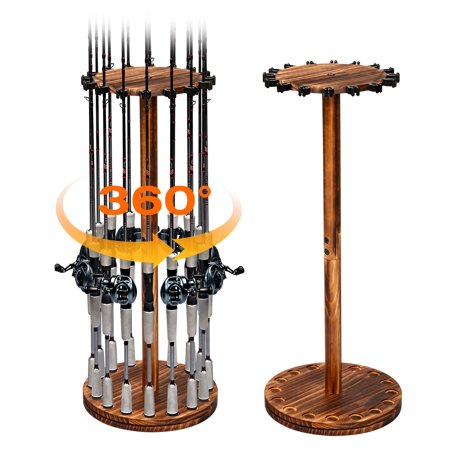 Carbon Fishing Rod - Soporte Giratorio para Cañas de Pescar