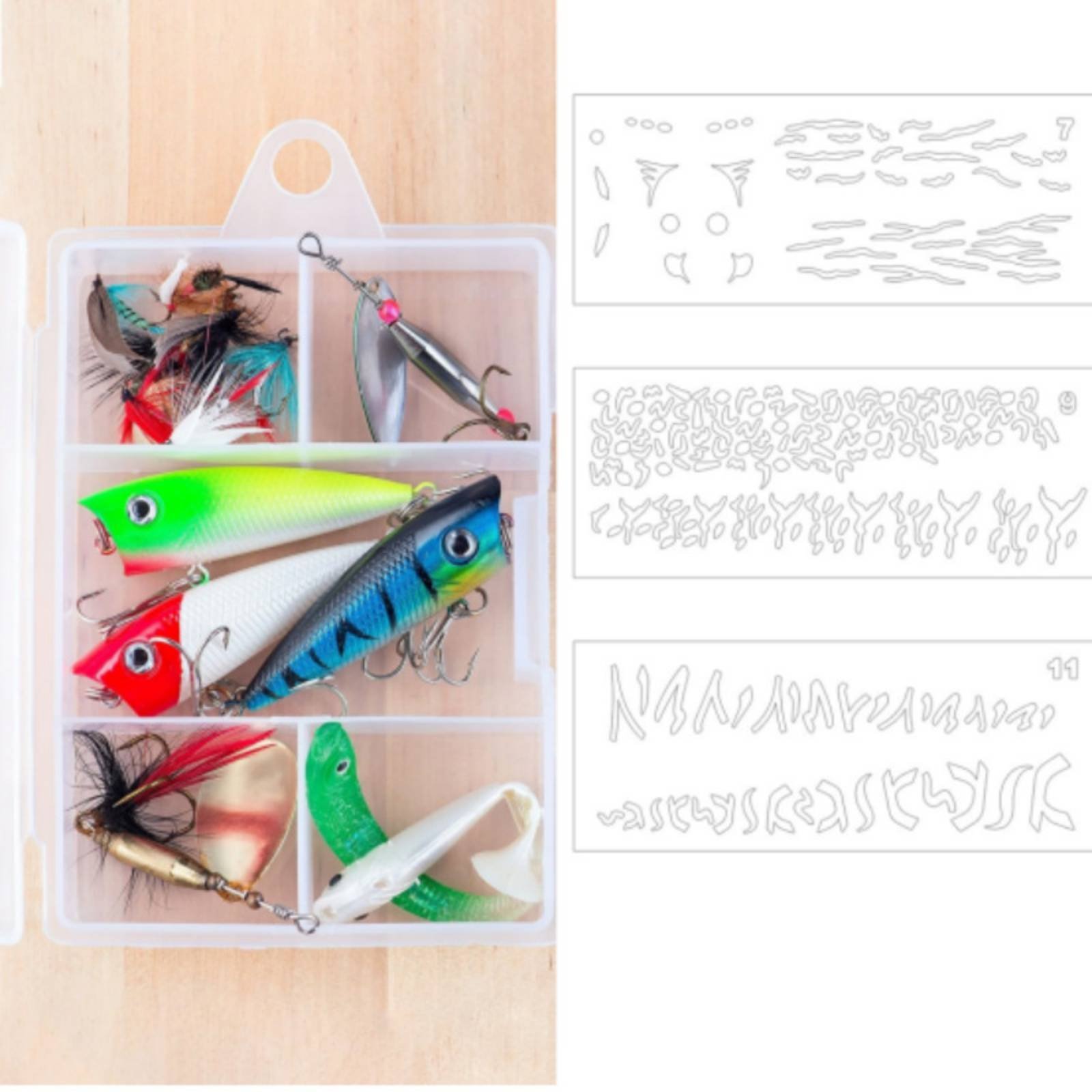 Plantilla para pintar señuelos - Fishing Gear reseña y precio
